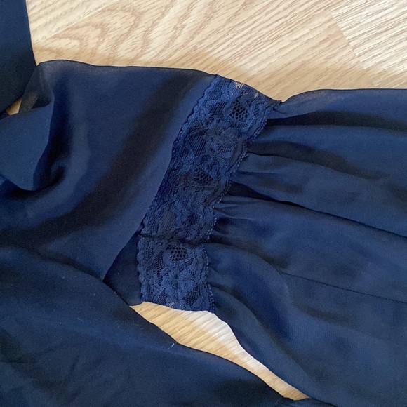 Free People womens  top black s/m sheer black long sleeve. - Picture 6 of 14